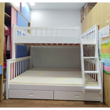 B1412 Wh : Giường 2 Tầng + Hộc Kéo - 1m2 / 1m4 B1412 Wh : Giường 2 Tầng + Hộc Kéo - 1m2 / 1m4